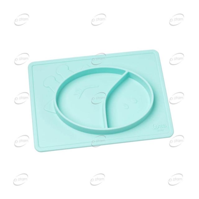Wee Baby PRIME силиконова подложка за хранене с 2 секции-Зелен