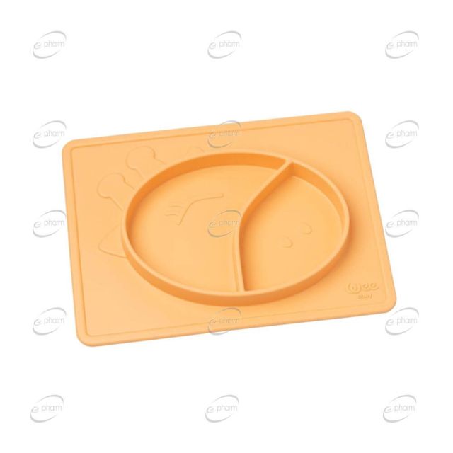 Wee Baby PRIME силиконова подложка за хранене с 2 секции-Оранжев