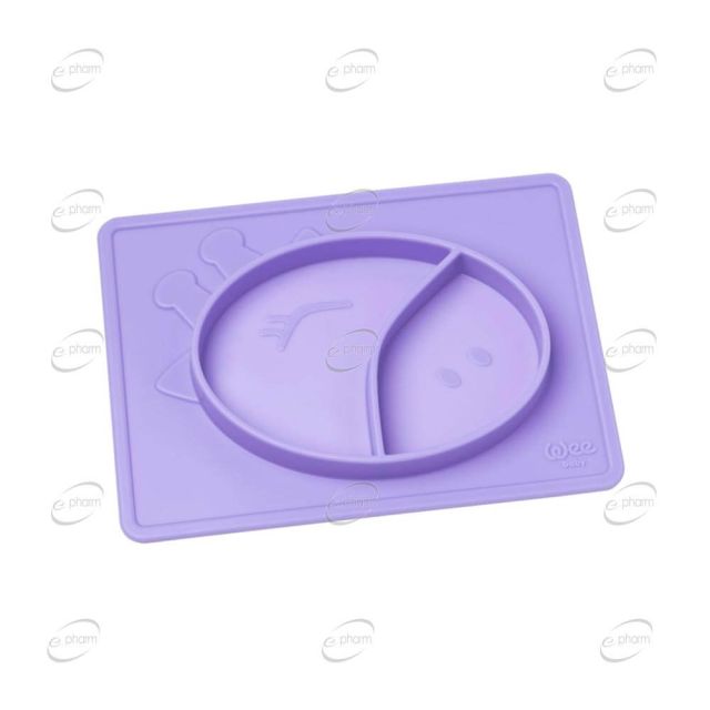 Wee Baby PRIME силиконова подложка за хранене с 2 секции-Лилав