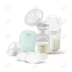 AVENT Комплект за кърмене с ел. помпа Essential, шише, торбички за кърма и подплънки