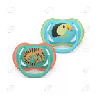 AVENT Ортодонтични залъгалки Ultra air + стерилизаторна кутия (6-18 месеца) - тукан/тигър