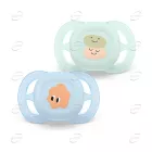 AVENT Ортодонтични залъгалки Ultra Start + стерилизаторна кутия (0-2 месеца) - усмивка/очички