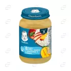 Gerber Пюре ябълка, манго и праскова с извара 6+ месеца